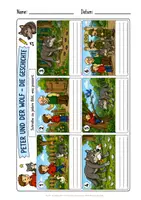 Vorschau - Arbeitsblätter - Peter und der Wolf – Geschichte verstehen, Bilder ordnen & Sätze schreiben | Leseförderung (Bildergeschichte) & Schreibanlass - Seite 3
