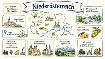 Vorschau - Arbeitsblätter - Arbeitsblätter zum Thema "Niederösterreich" + Lösung & MP3 + Mindmap + Infografik - Seite 1