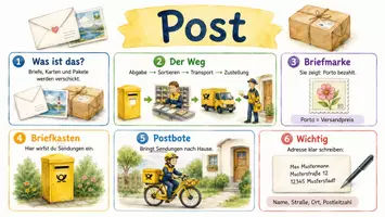 Vorschau - Arbeitsblätter - AB mit Fragen zum Thema "Post" + Lösungsblatt + Infografik - Seite 3