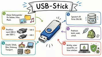 Vorschau - Arbeitsblätter - Lernposter + Arbeitsblätter zum Thema "USB-Stick" + Lösung & MP3 + Mindmap + Infografik - Seite 2