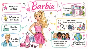 Vorschau - Arbeitsblätter - Arbeitsblätter zum Thema "Barbie" + Lösung & MP3 + Mindmap + Infografik - Seite 1