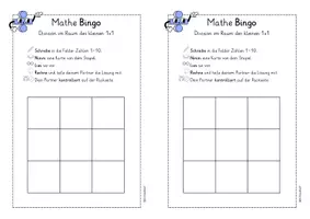 Vorschau - Arbeitsblätter - Mathe Bingo Division zum kleinen Einmaleins - Seite 1