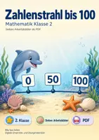 Vorschau - Arbeitsblätter - Zahlenstrahl bis 100 | Mathematik Klasse 2 | 7 Arbeitsblätter als PDF - Deckblatt