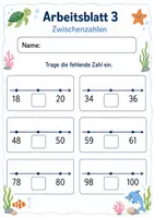 Vorschau - Arbeitsblätter - Zahlenstrahl bis 100 | Mathematik Klasse 2 | 7 Arbeitsblätter als PDF - Seite 3