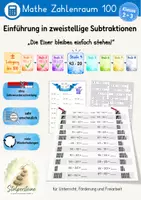 Vorschau - Stationenlernen - Einführung in die zweistellige Subtraktion ZE±Z (± Lehrgang Zahlenraum 100, Stufe 4/8) - Deckblatt