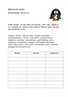Vorschau - Arbeitsblätter - Wortarten Schwimmen - Nomen, Verben & Adjektive üben - Seite 1