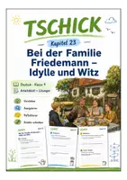 Vorschau - Arbeitsblätter - Tschick Kapitel 23: Bei der Familie Friedemann – Figurenkonstellation, Komik & Zufall analysieren - Deckblatt