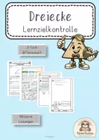 Vorschau - Fördermaterial/Inklusion - Dreiecke: Lernzielkontrolle (3-fach differenziert, inkl. Lösungen) - Deckblatt
