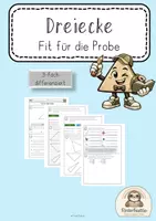 Vorschau - Arbeitsblätter - Dreiecke: Fit für die Probe (3-fach differenziert) - Deckblatt
