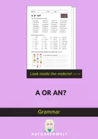 Vorschau - Arbeitsblätter - a or an (Indefinite Article): Grammar (English) - Deckblatt