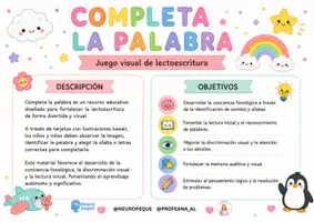 Vista previa - Refuerzo / NEE / Materiales de apoyo - Recurso manipulativo para trabajar la lectoescritura - página 1