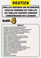 Vorschau - Arbeitsblätter - Tabellen verstehen und beschreiben Sachlich schreiben mit Tabellen Aus Tabellen Sachtexte schreiben Schreibtraining mit Lösungen Klasse 4 - Deckblatt