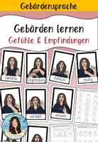 Vorschau - Arbeitsblätter - Bildkarten - Gebärdensprache / Gebärden - Gefühle und Empfindungen - Deckblatt