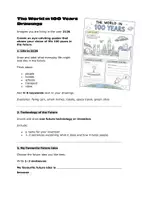 Vorschau - Arbeitsblätter - The World in 100 years (Kreatives Zeichnen, Wortschatz, Will Future) - Seite 1