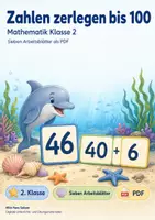 Vorschau - Arbeitsblätter - Zahlen zerlegen bis 100 | Mathematik Klasse 2 | 7 Arbeitsblätter als PDF - Deckblatt