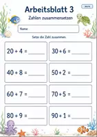 Vorschau - Arbeitsblätter - Zahlen zerlegen bis 100 | Mathematik Klasse 2 | 7 Arbeitsblätter als PDF - Seite 3