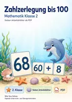 Vorschau - Arbeitsblätter - Zahlzerlegung bis 100 | Mathematik Klasse 2 | 7 Arbeitsblätter als PDF - Deckblatt