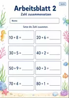 Vorschau - Arbeitsblätter - Zahlzerlegung bis 100 | Mathematik Klasse 2 | 7 Arbeitsblätter als PDF - Seite 2