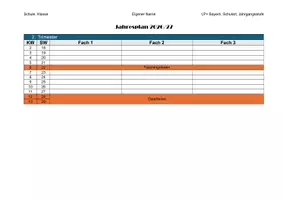 Vorschau - Lehrpläne/Lehrermaterial - Vorlage für Jahresplanung 2026/27 - 3 Fächer - Seite 2
