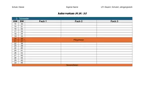 Vorschau - Lehrpläne/Lehrermaterial - Vorlage für Jahresplanung 2026/27 - 3 Fächer - Seite 3