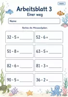 Vorschau - Arbeitsblätter - Subtraktion bis 100 | Mathematik Klasse 2 | 7 Arbeitsblätter als PDF - Seite 3