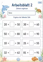 Vorschau - Arbeitsblätter - Ergänzen bis 100 | Mathematik Klasse 2 | 7 Arbeitsblätter als PDF - Seite 2