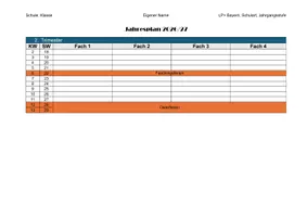 Vorschau - Lehrpläne/Lehrermaterial - Vorlage für Jahresplanung 2026/27 - 4 Fächer - Seite 2