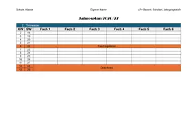 Vorschau - Lehrpläne/Lehrermaterial - Vorlage für Jahresplanung 2026/27 - 6 Fächer - Seite 2