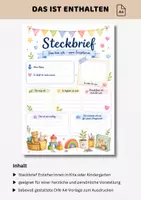 Vorschau - Arbeitsblätter - Steckbrief Erzieher Erzieherinnen Kita & Kindergarten | "Das bin ich" Vorlage Portfolio | DIN A4 Format - Seite 2