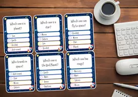 Vista previa - Juegos / Gamificación - Libro y pack de actividades y juegos montessori para aprender vocabulario del ESPACIO y los PLANETAS en Inglés | Space Explorers! - página 1