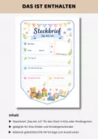 Vorschau - Arbeitsblätter - Wimpel-Steckbrief Kita & Kindergarten Kinder "Das bin ich" | Portfolio Vorlagen Kita | DIN A4 Format - Seite 2