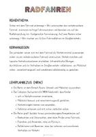 Vorschau - Stundenentwürfe - Materialpaket: Radfahren / Verkehrserziehung - Unterrichtsreihe, UB-Stunde und Material zum Fahrrad - Seite 1