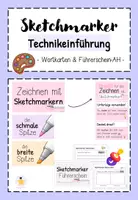 Vorschau - Stationenlernen - Sketchmarker Technikeinführung (Lerntheke) - Führerschein - Deckblatt