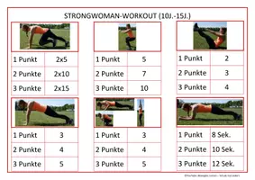 Vorschau - Stationenlernen - Bewegungsspiel im Sportunterricht: Strongman-Strongwoman workout - Deckblatt