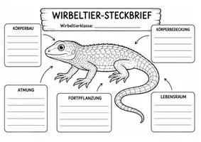 Vorschau - Stundenentwürfe - Wirbeltier-Steckbriefe - Gruppenarbeit zu den fünf Wirbeltierklassen - Steckbriefvorlagen - Seite 2