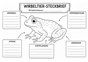 Vorschau - Stundenentwürfe - Wirbeltier-Steckbriefe - Gruppenarbeit zu den fünf Wirbeltierklassen - Steckbriefvorlagen - Seite 3
