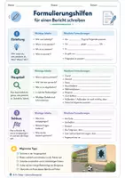 Vorschau - Arbeitsblätter - Bericht schreiben – Arbeitsblatt & Formulierungshilfen - Deckblatt