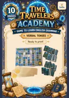 Vista previa - Juegos / Gamificación - Juego para aprender los verbos en Inglés | Listo para imprimir | Time Travelers Academy - Portada