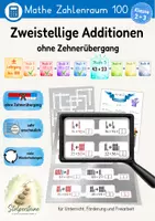 Vorschau - Unterrichtsreihen - Stufe 5: Aufgaben vom Typ 43+20 => 43+23 (± Lehrgang Zahlenraum 100, Stufe 5/8, ZE+ZE ohne ZÜ) - Deckblatt