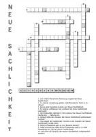 Vorschau - Arbeitsblätter - Kreuzworträtsel: Neue Sachlichkeit (Literaturepoche) - Deckblatt