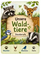 Vorschau - Arbeitsblätter - Steckbriefe Waschbär, Reh, Blaumeise, Dachs - Klasse 1-2 - Deckblatt