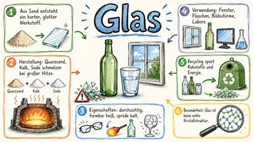 Vorschau - Arbeitsblätter - Arbeitsblätter zum Thema "Glas" + Lösung & MP3 + Mindmap + Infografik - Seite 1