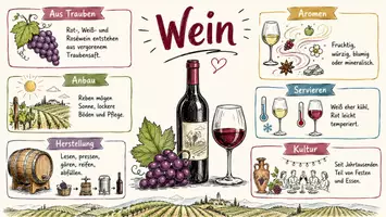 Vorschau - Arbeitsblätter - AB mit Fragen zum Thema "Wein" + Lösungsblatt + Mindmap + Infografik - Seite 1