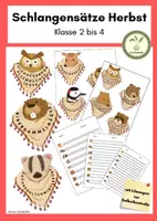 Vorschau - Arbeitsblätter - Schlangensätze - Waldtiere - Herbst - Deckblatt