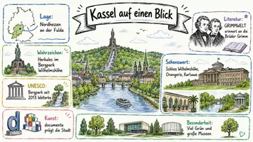 Vorschau - Arbeitsblätter - Arbeitsblätter zum Thema "Kassel" + Lösung & MP3 + Mindmap + Infografik - Seite 1