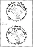 Vorschau - Arbeitsblätter - Buttons Giraffe – Klassentier Giraffenklasse | 4 Vorlagen zum Ausmalen & Basteln - Seite 3