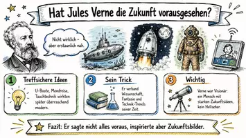 Vorschau - Arbeitsblätter - Arbeitsblätter zum Thema "Hat Jules Verne die Zukunft vorausgesehen?" + Lösung & MP3 + Mindmap + Infografik - Seite 1