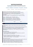 Vorschau - Arbeitsblätter - Wittgenstein: Sprachspiele, Grenzen der Sprache, Klasse 12 | Privatsprachen-Argument, Philosophische Untersuchungen | früher später Wittgenstein Vergleich | Sprachphilosophie | sofort einsetzbar - Deckblatt