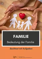 Vorschau - Arbeitsblätter - Familie ⎮ Bedeutung der Familie - Sachtext und Aufgaben für Klasse 7 bis 8 - Deckblatt