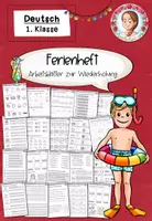 Vorschau - Arbeitsblätter - Sommerferien Deutsch | Ferienheft Deutsch Klasse 1 - Deckblatt